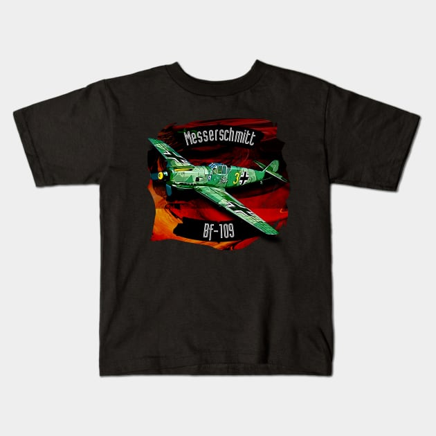 Messerschmitt BF-109 Kids T-Shirt by aeroloversclothing